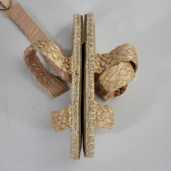 Lulus UTELLA Natural Espadrille Ankle Strap Flat Sandal Sz 9 - Picture 9 of 15